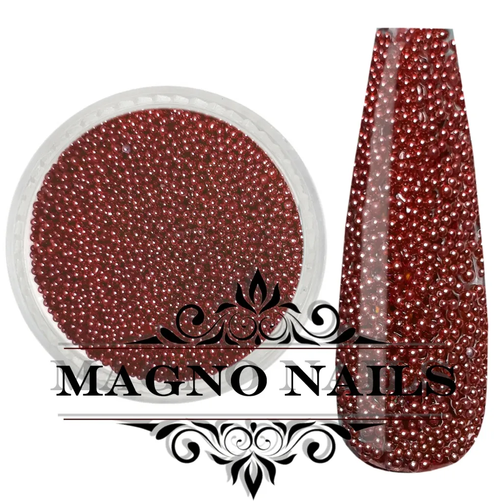 Nail Art Glasperlen - Glas Beads - rot metallic Nägel Nail art Nailart Nageldesign Nagel